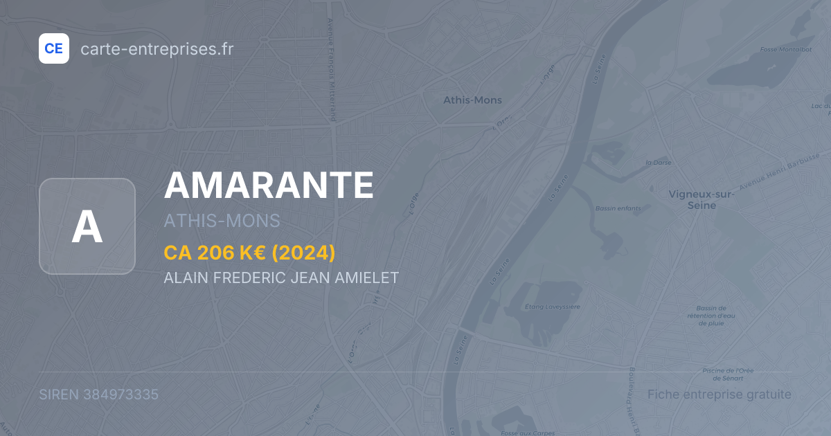 AMARANTE — 384973335 — fiche entreprise