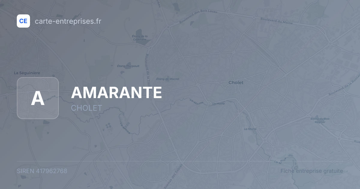 AMARANTE — 417962768 — fiche entreprise