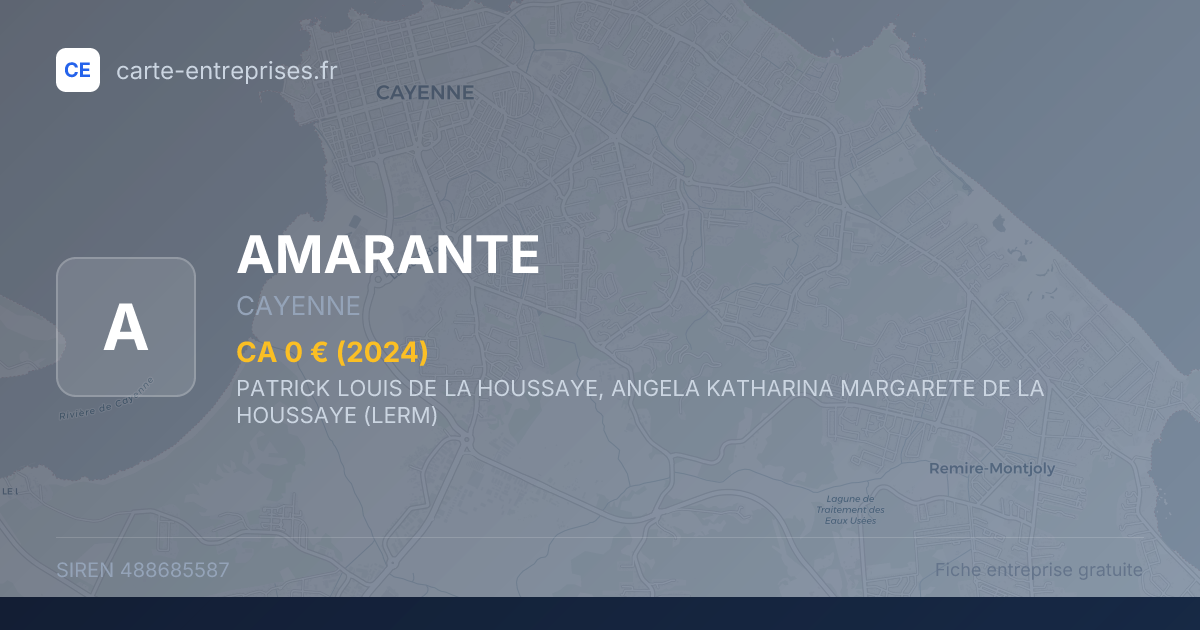 AMARANTE — 488685587 — fiche entreprise