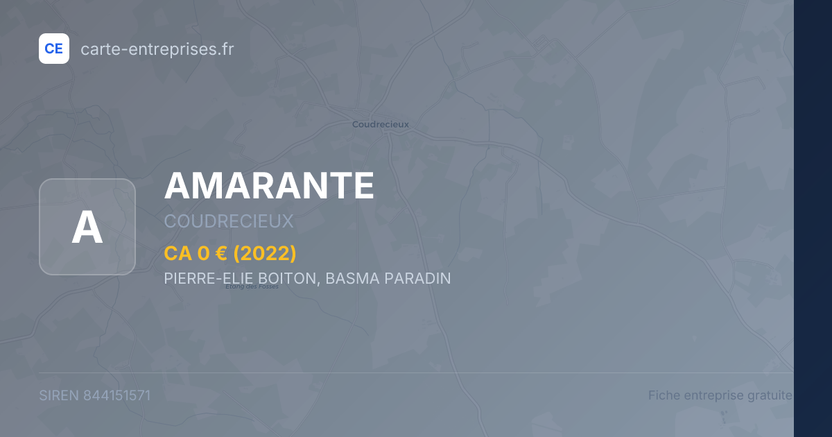 AMARANTE — 844151571 — fiche entreprise
