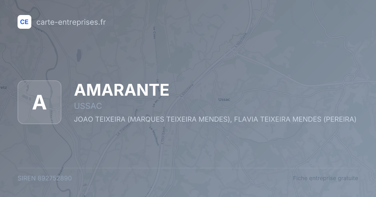 AMARANTE — 892752890 — fiche entreprise