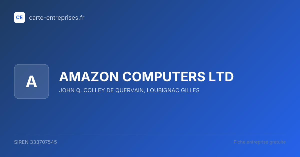 AMAZON COMPUTERS LTD — 333707545 — fiche entreprise