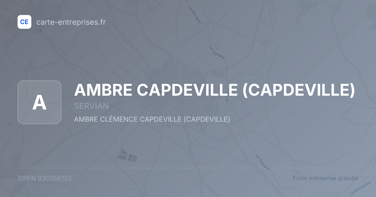 AMBRE CAPDEVILLE (CAPDEVILLE) — 930256722 — fiche entreprise