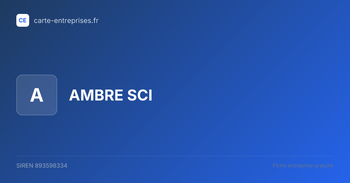 AMBRE SCI — 893598334 — fiche entreprise