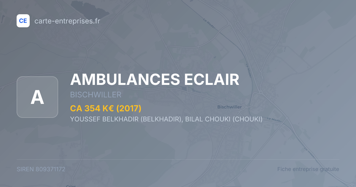 AMBULANCES ECLAIR — 809371172 — fiche entreprise