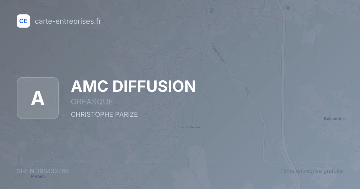 AMC DIFFUSION — 398832766 — fiche entreprise
