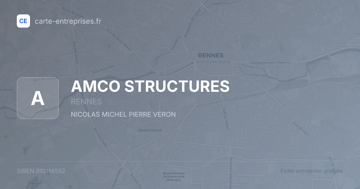 AMCO STRUCTURES — 910114552 — fiche entreprise