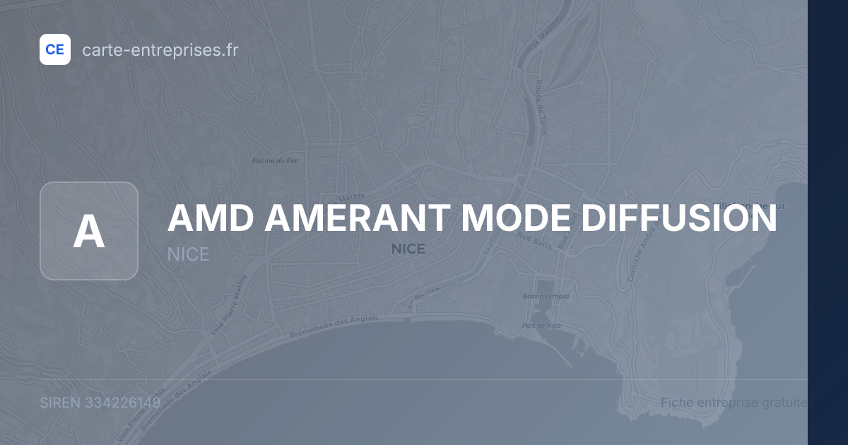 AMD AMERANT MODE DIFFUSION — 334226149 — fiche entreprise