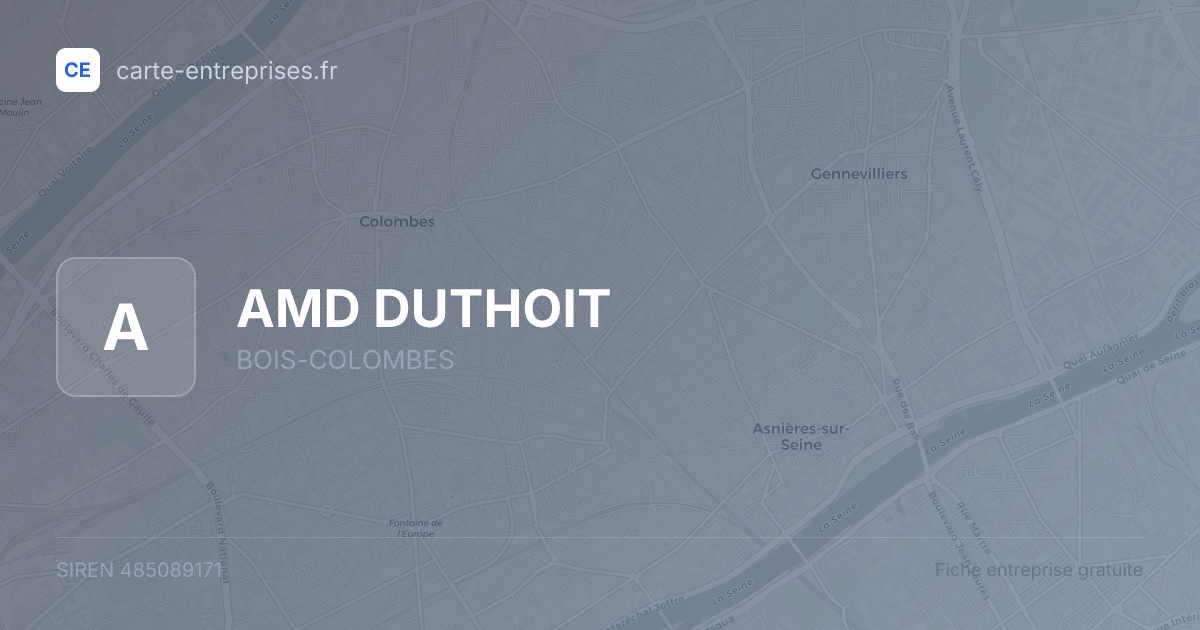 AMD DUTHOIT — 485089171 — fiche entreprise