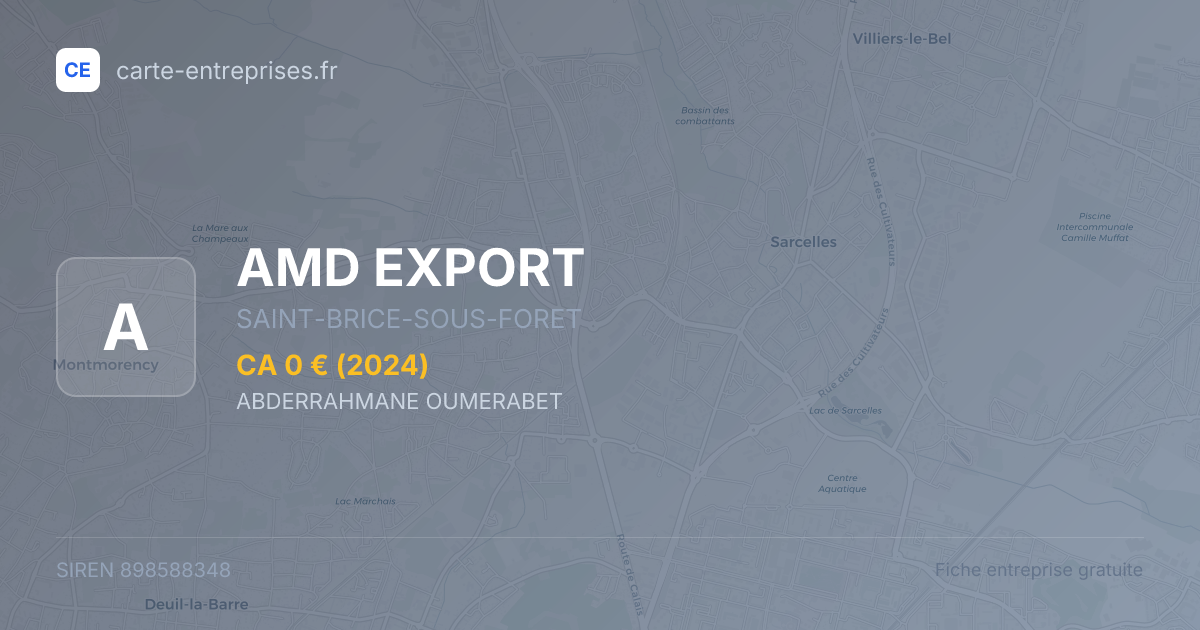 AMD EXPORT — 898588348 — fiche entreprise