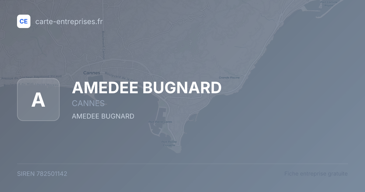AMEDEE BUGNARD — 782501142 — fiche entreprise
