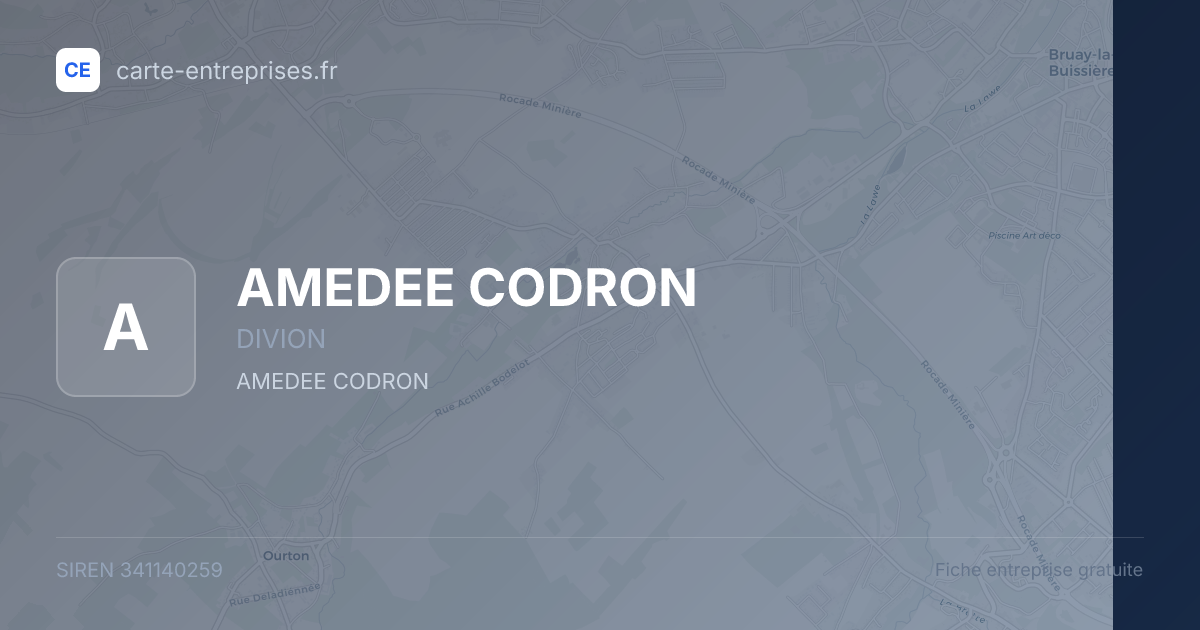 AMEDEE CODRON — 341140259 — fiche entreprise
