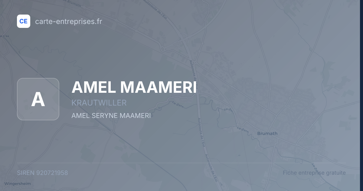 AMEL MAAMERI — 920721958 — fiche entreprise