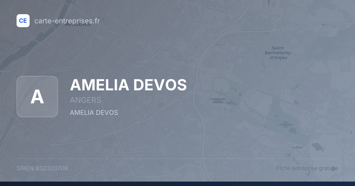 AMELIA DEVOS — 832320709 — fiche entreprise
