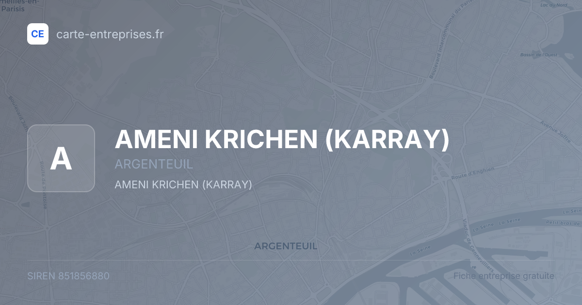 AMENI KRICHEN (KARRAY) — 851856880 — fiche entreprise