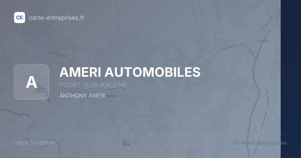 AMERI AUTOMOBILES — 500826961 — fiche entreprise