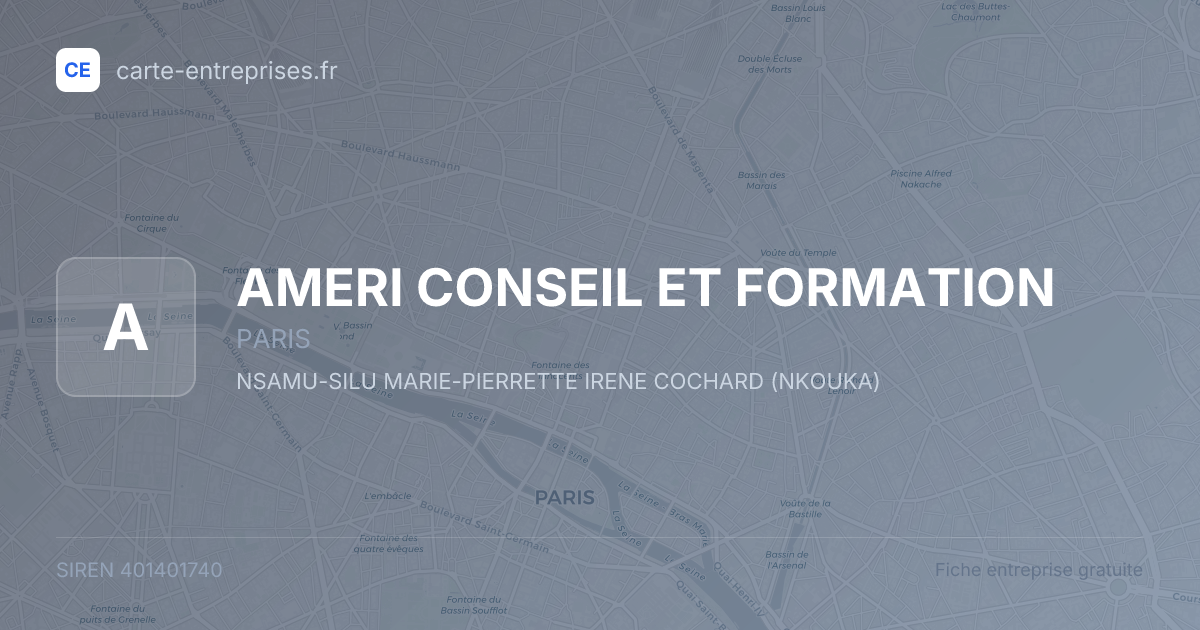 AMERI CONSEIL ET FORMATION — 401401740 — fiche entreprise