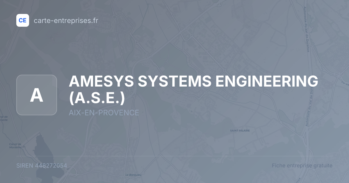 AMESYS SYSTEMS ENGINEERING (A.S.E.) — 448272054 — fiche entreprise