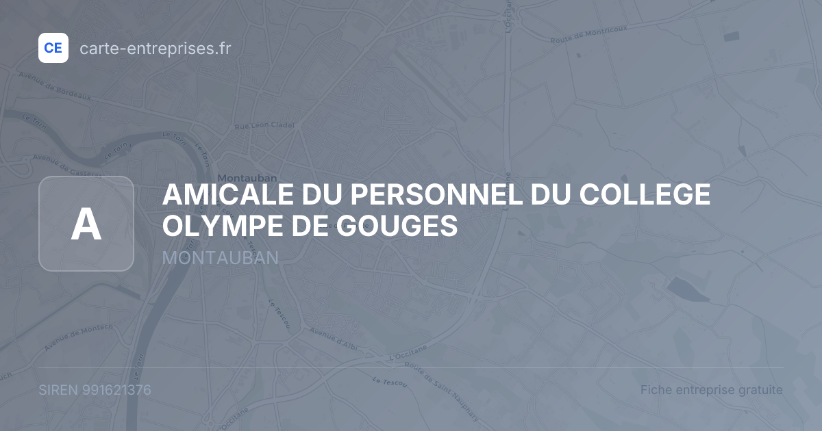 AMICALE DU PERSONNEL DU COLLEGE OLYMPE DE GOUGES — 991621376 — fiche entreprise