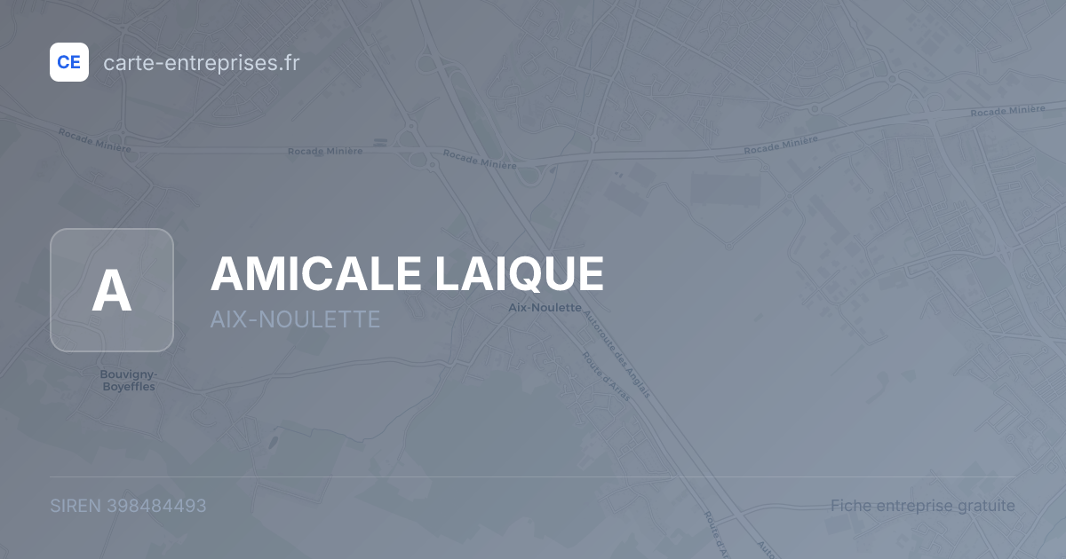 AMICALE LAIQUE — 398484493 — fiche entreprise