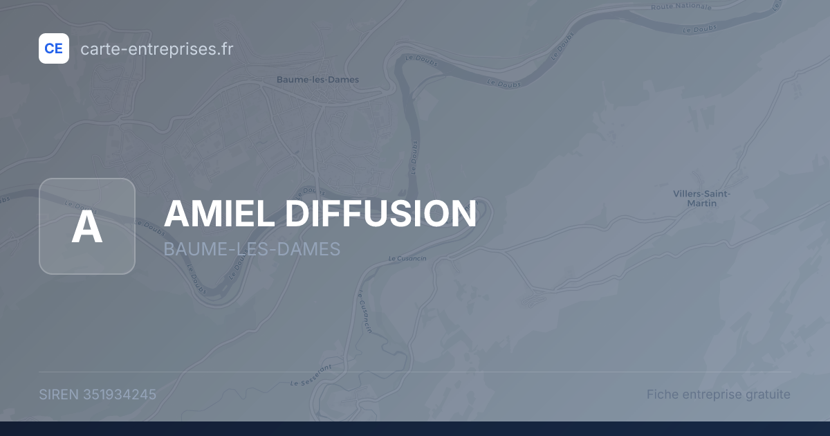AMIEL DIFFUSION — 351934245 — fiche entreprise