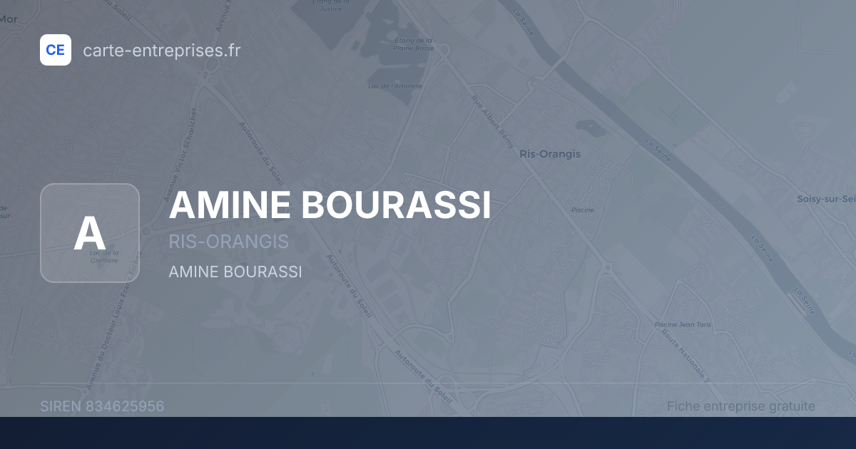 AMINE BOURASSI — 834625956 — fiche entreprise