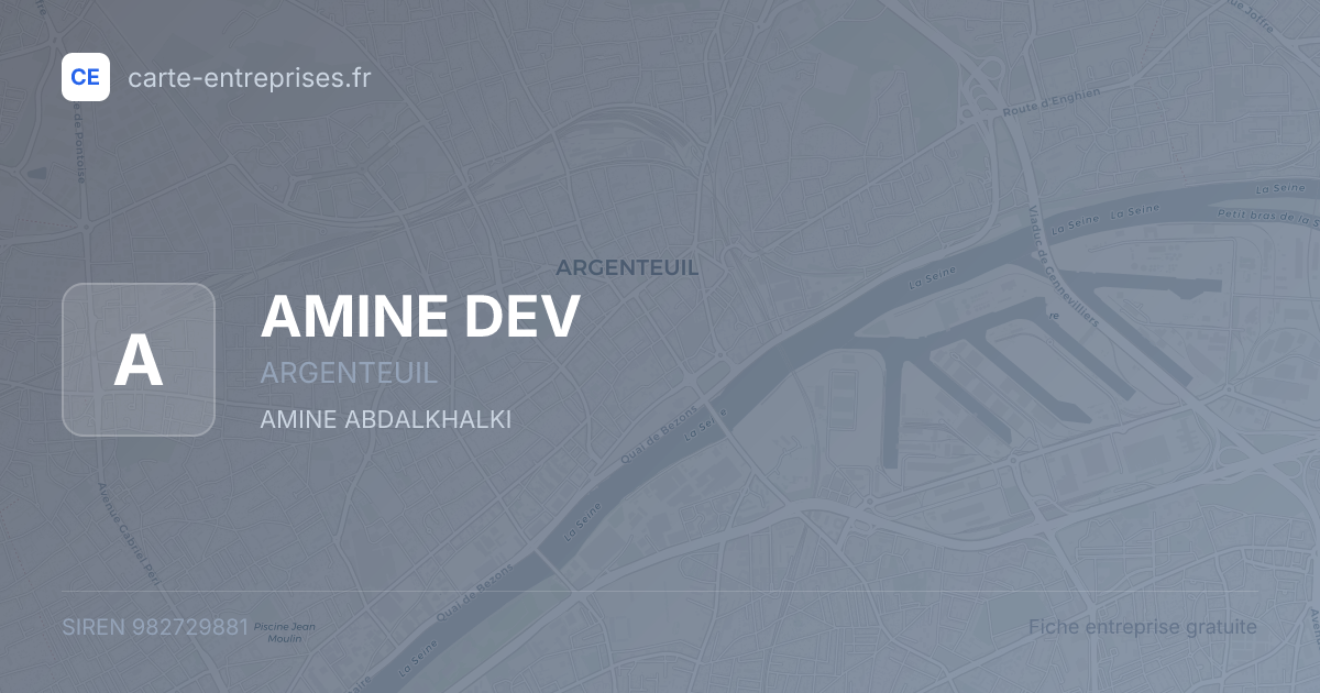 AMINE DEV — 982729881 — fiche entreprise