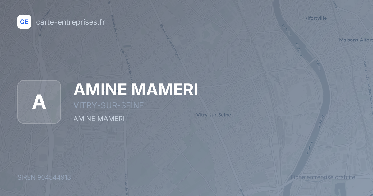 AMINE MAMERI — 904544913 — fiche entreprise