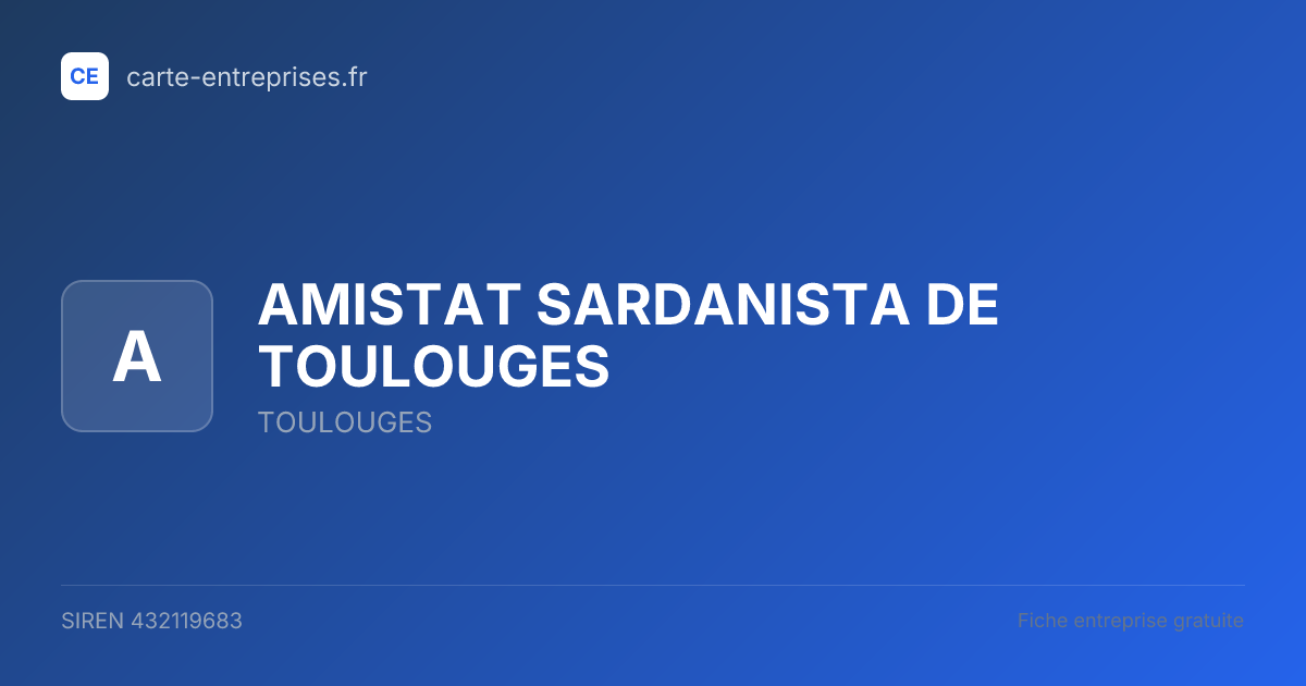 AMISTAT SARDANISTA DE TOULOUGES — 432119683 — fiche entreprise