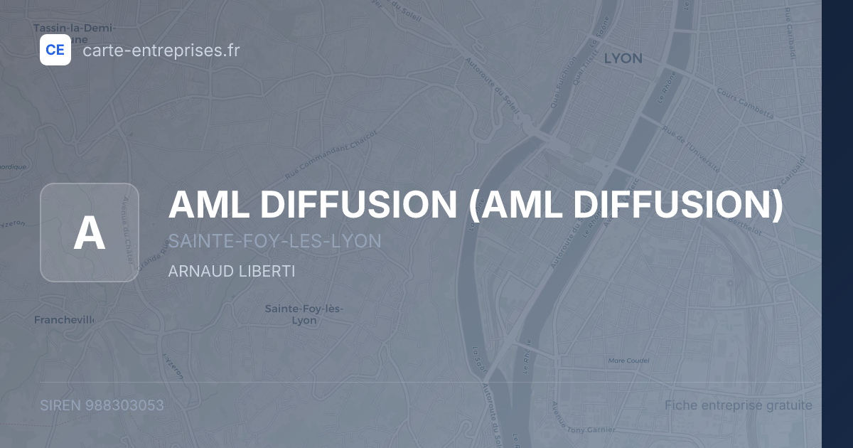 AML DIFFUSION — 988303053 — fiche entreprise