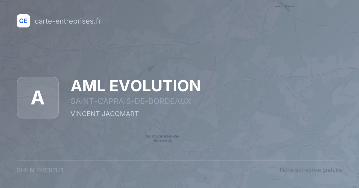AML EVOLUTION — 752191171 — fiche entreprise