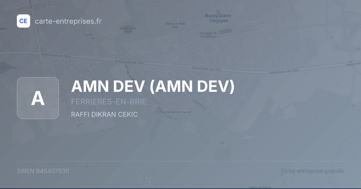 AMN DEV — 945407930 — fiche entreprise