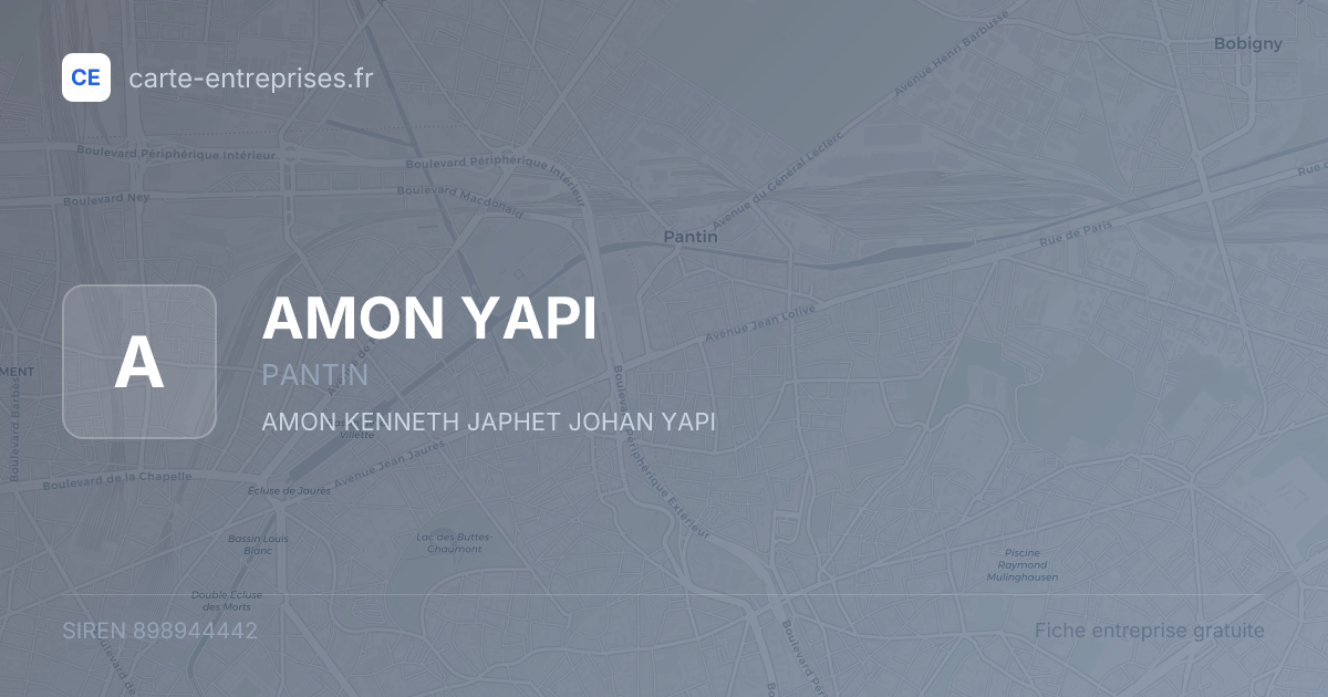 AMON YAPI — 898944442 — fiche entreprise