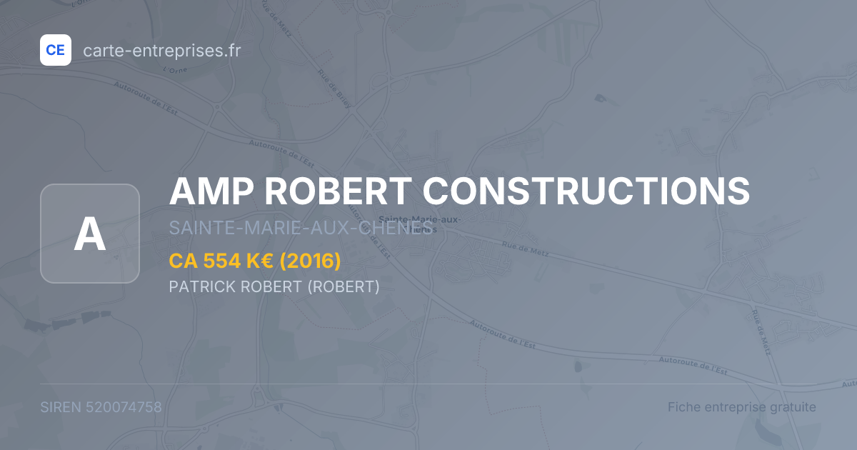 AMP ROBERT CONSTRUCTIONS — 520074758 — fiche entreprise