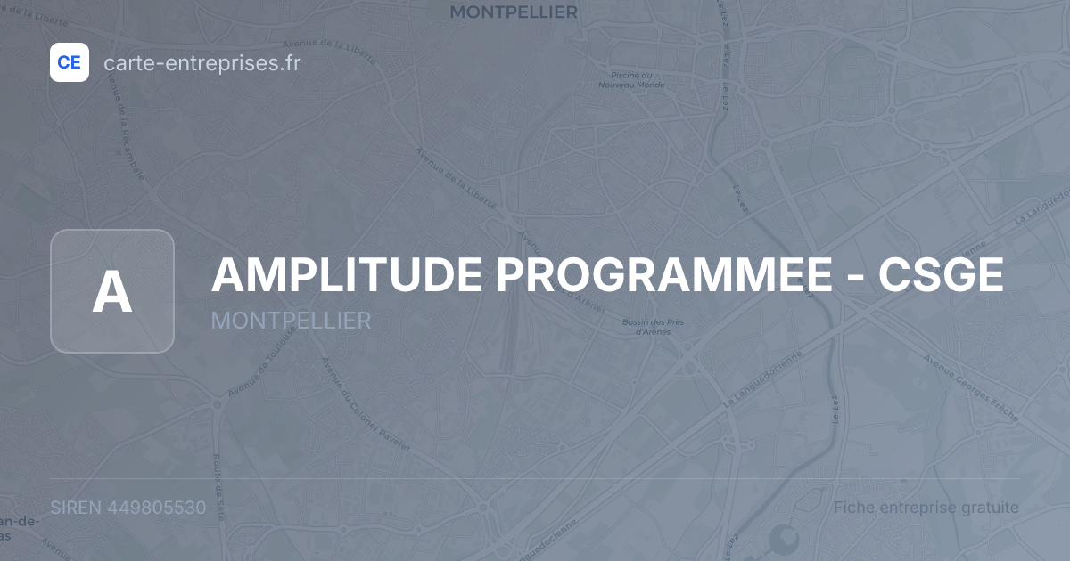AMPLITUDE PROGRAMMEE - CSGE — 449805530 — fiche entreprise