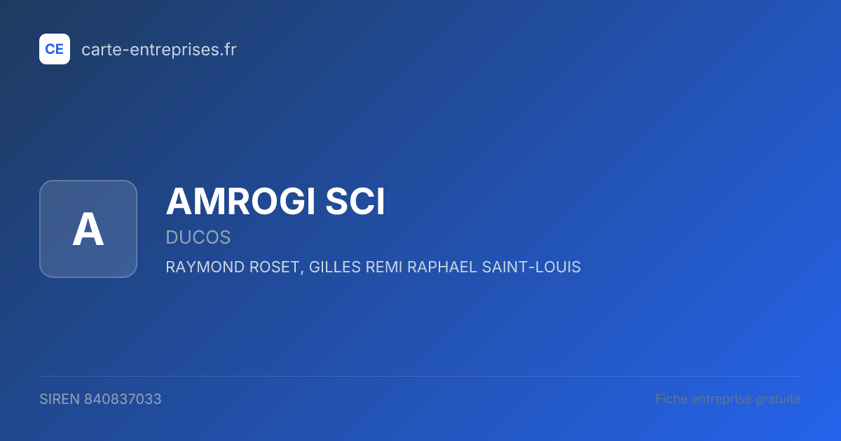 AMROGI SCI — 840837033 — fiche entreprise