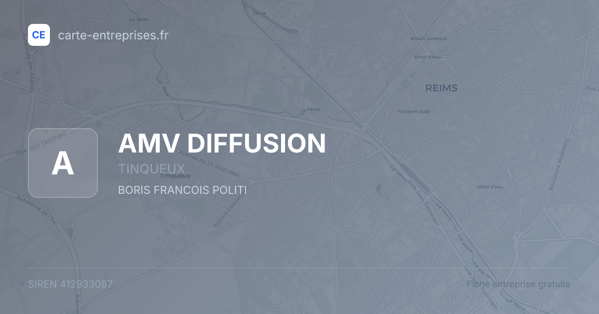 AMV DIFFUSION — 412933087 — fiche entreprise