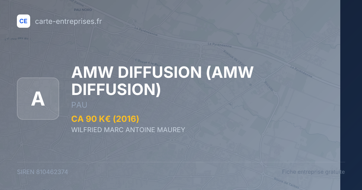 AMW DIFFUSION — 810462374 — fiche entreprise