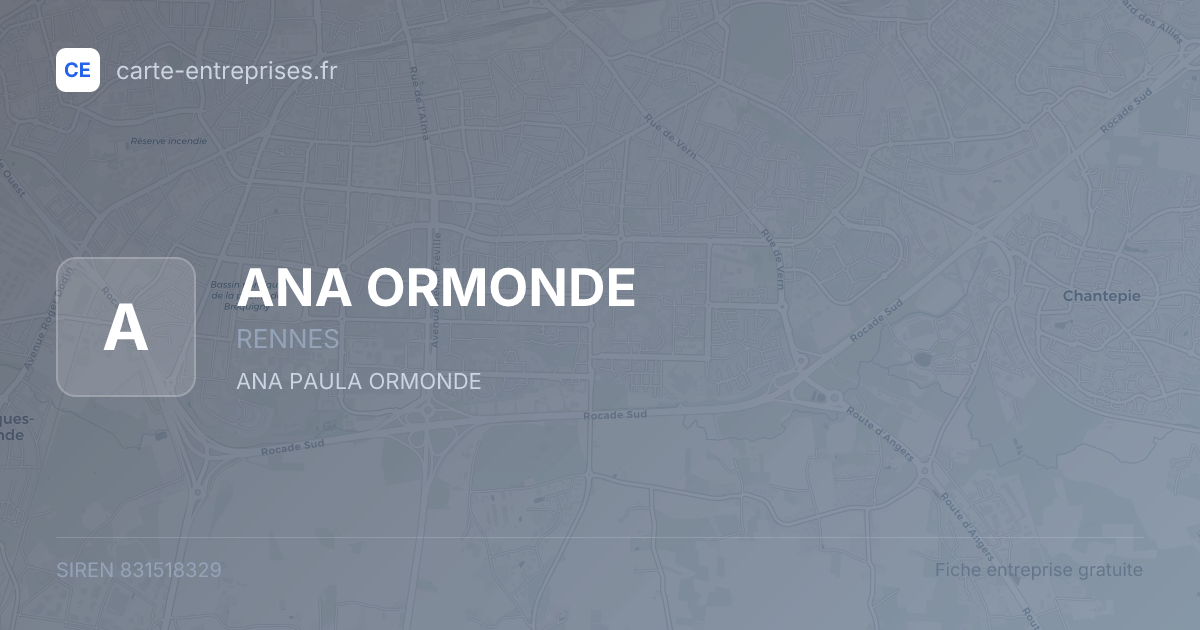 ANA ORMONDE — 831518329 — fiche entreprise