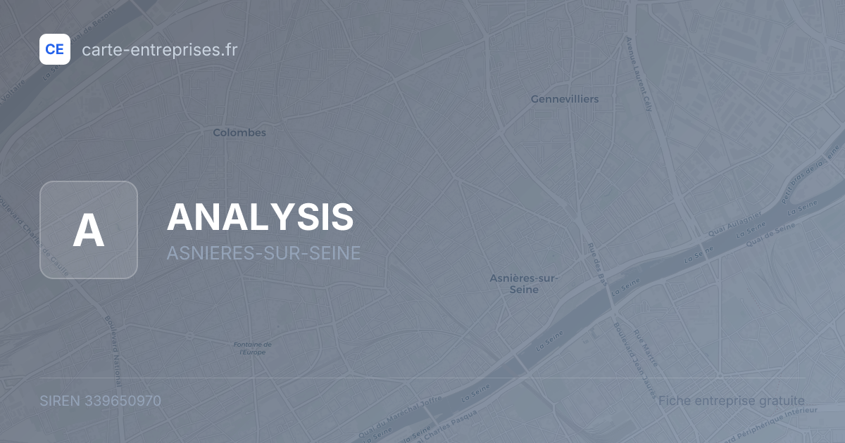 ANALYSIS — 339650970 — fiche entreprise