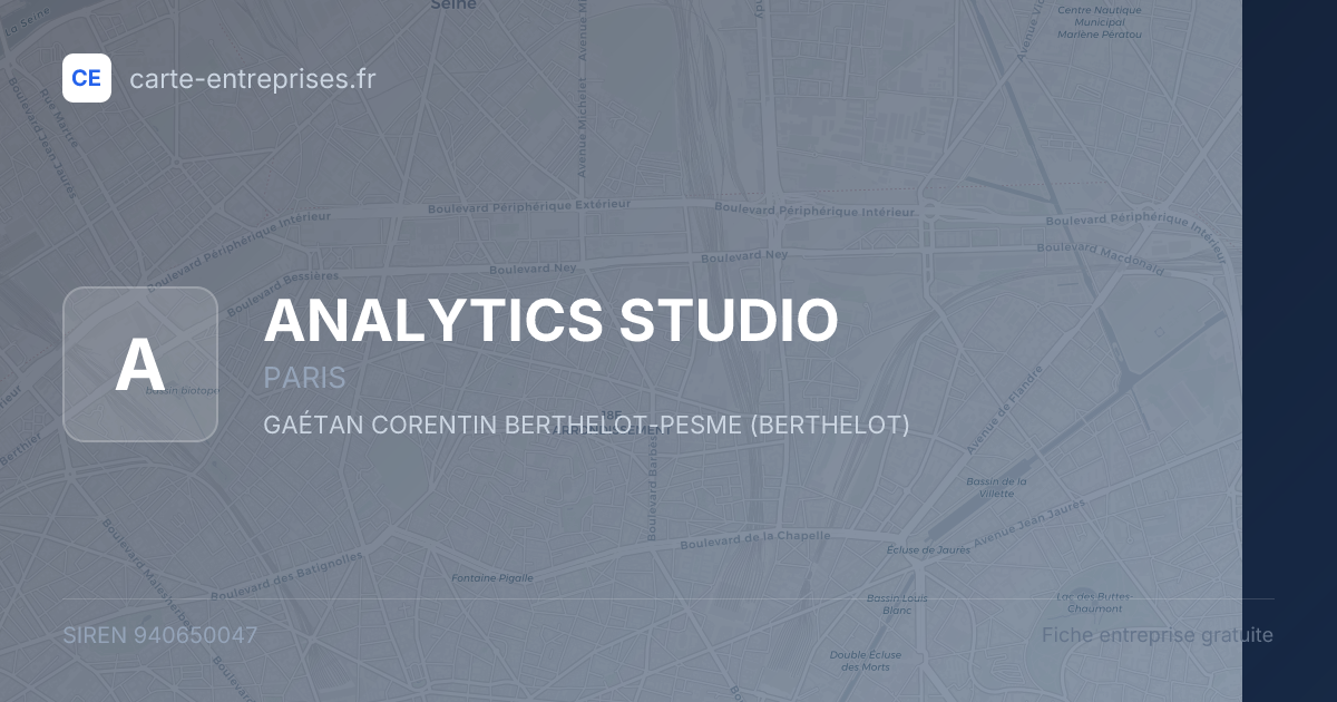 ANALYTICS STUDIO — 940650047 — fiche entreprise