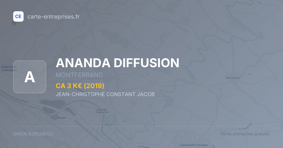 ANANDA DIFFUSION — 829566785 — fiche entreprise