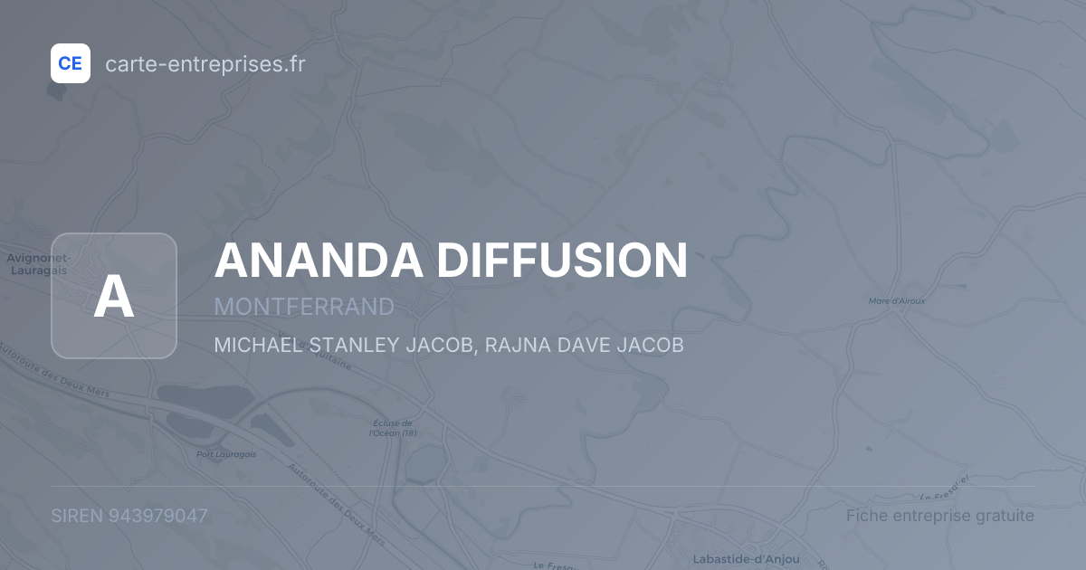 ANANDA DIFFUSION — 943979047 — fiche entreprise