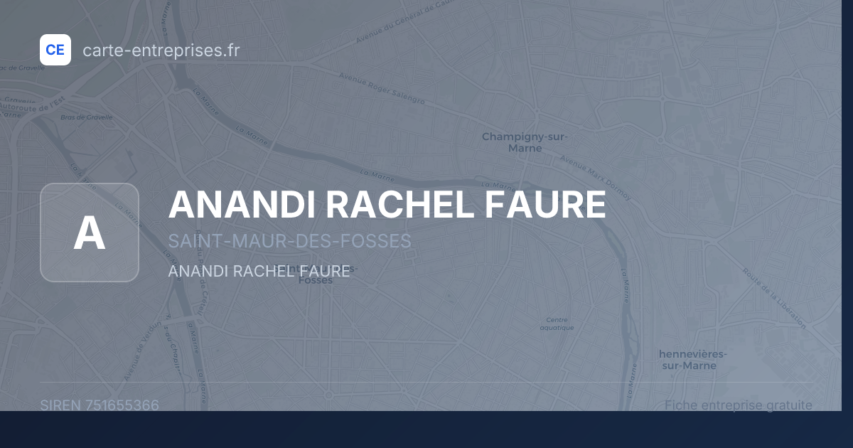 ANANDI RACHEL FAURE — 751655366 — fiche entreprise