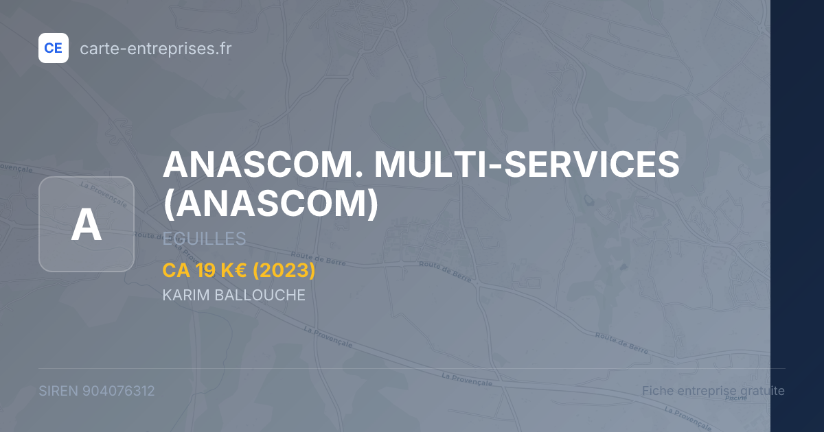 ANASCOM. MULTI-SERVICES (ANASCOM) — 904076312 — fiche entreprise