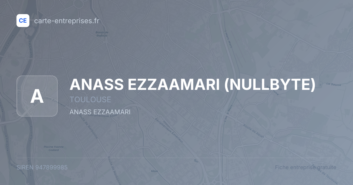 ANASS EZZAAMARI (NULLBYTE) — 947899985 — fiche entreprise
