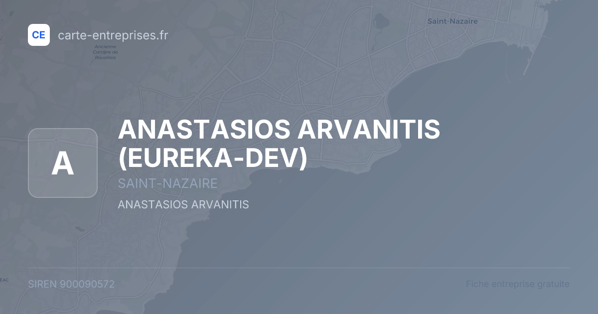 ANASTASIOS ARVANITIS (EUREKA-DEV) — 900090572 — fiche entreprise