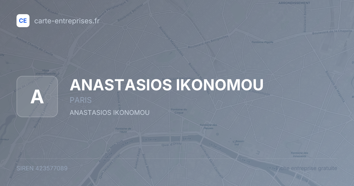 ANASTASIOS IKONOMOU — 423577089 — fiche entreprise