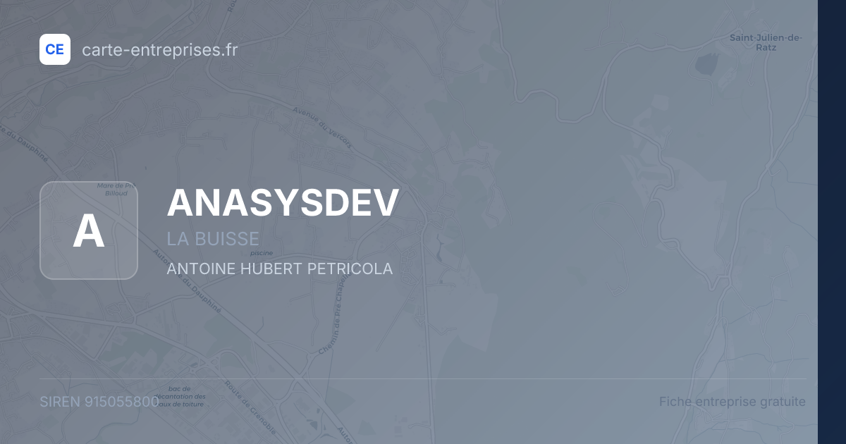 ANASYSDEV — 915055800 — fiche entreprise