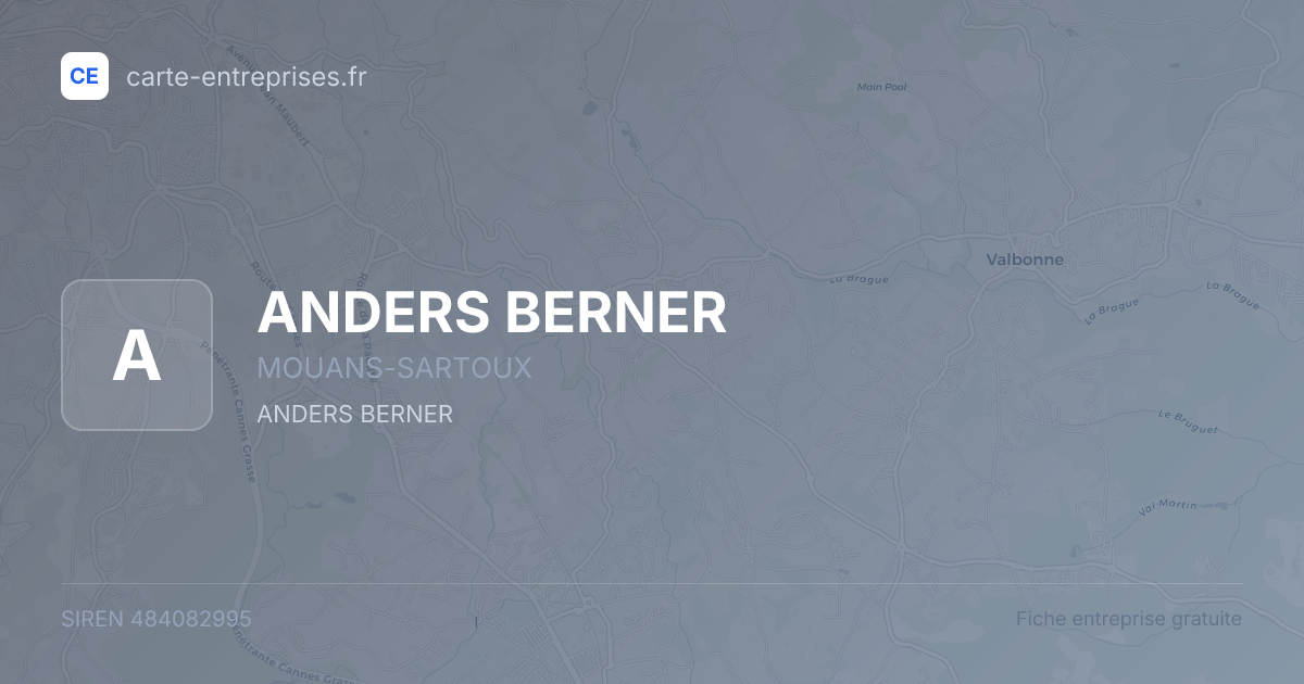 ANDERS BERNER — 484082995 — fiche entreprise